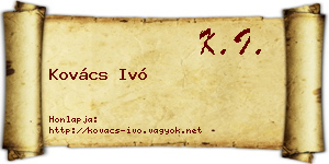 Kovács Ivó névjegykártya