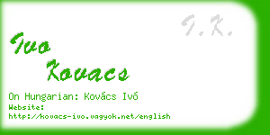 ivo kovacs business card