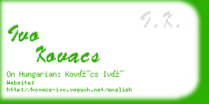 ivo kovacs business card